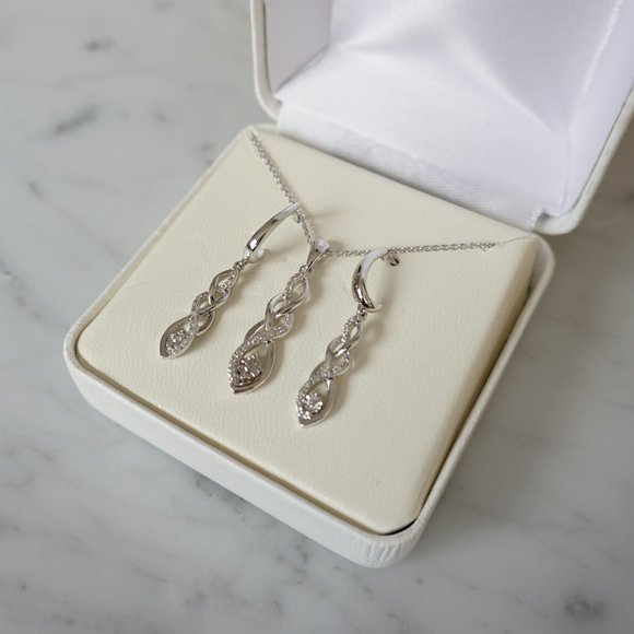 Sterling Silver Necklace and Earrings Set - Picture 1 of 2